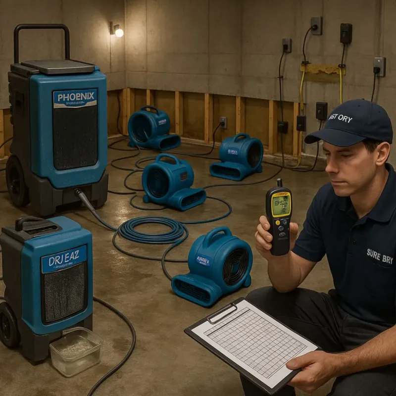 Structural Drying and Dehumidification process in New Town, ND